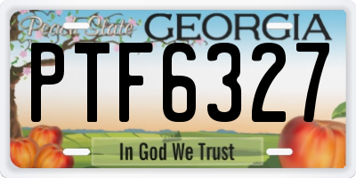 GA license plate PTF6327