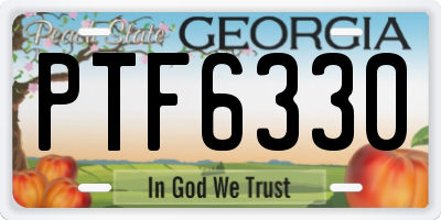 GA license plate PTF6330