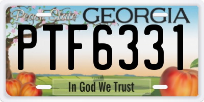 GA license plate PTF6331