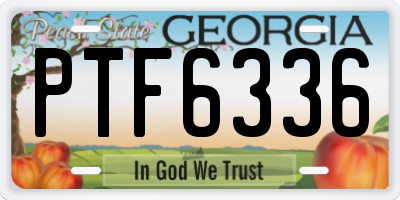 GA license plate PTF6336
