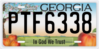 GA license plate PTF6338