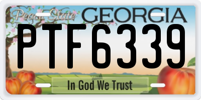 GA license plate PTF6339