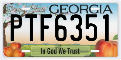 GA license plate PTF6351