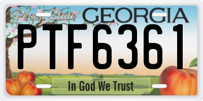 GA license plate PTF6361