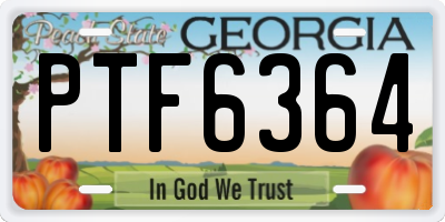 GA license plate PTF6364
