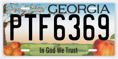 GA license plate PTF6369