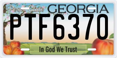GA license plate PTF6370