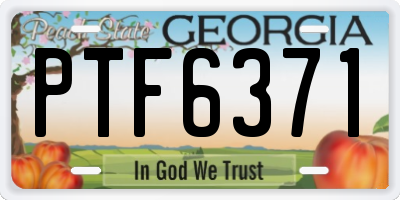 GA license plate PTF6371