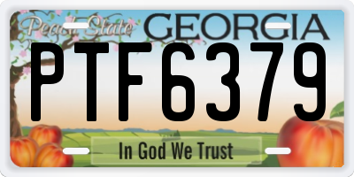 GA license plate PTF6379