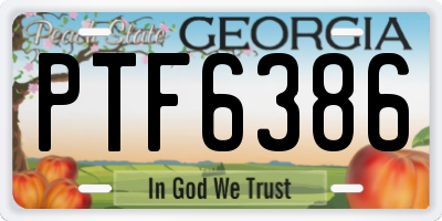 GA license plate PTF6386
