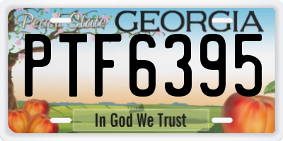 GA license plate PTF6395