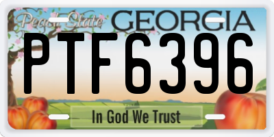 GA license plate PTF6396
