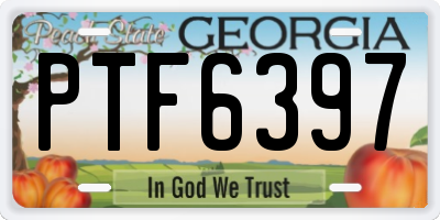 GA license plate PTF6397