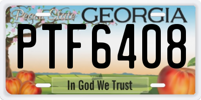 GA license plate PTF6408