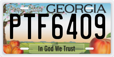GA license plate PTF6409