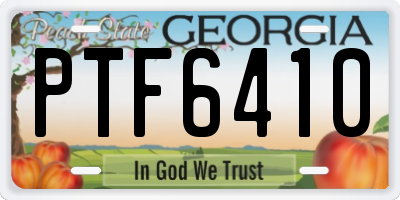 GA license plate PTF6410