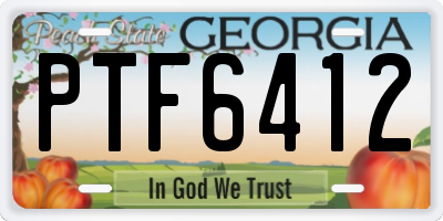 GA license plate PTF6412