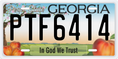 GA license plate PTF6414