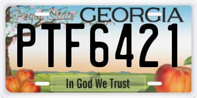 GA license plate PTF6421