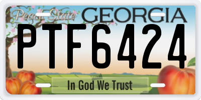 GA license plate PTF6424