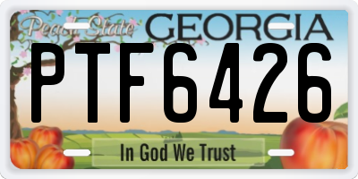 GA license plate PTF6426