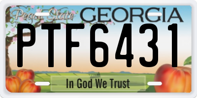 GA license plate PTF6431