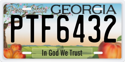 GA license plate PTF6432