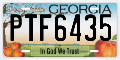 GA license plate PTF6435