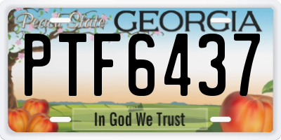 GA license plate PTF6437