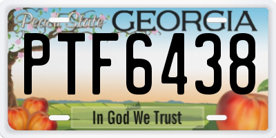 GA license plate PTF6438