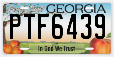 GA license plate PTF6439
