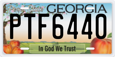 GA license plate PTF6440