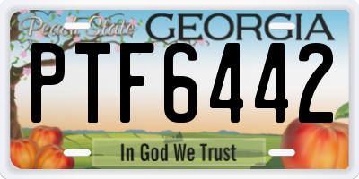 GA license plate PTF6442