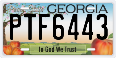 GA license plate PTF6443