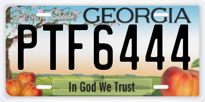 GA license plate PTF6444