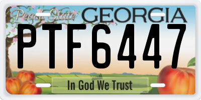 GA license plate PTF6447