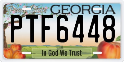GA license plate PTF6448