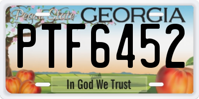 GA license plate PTF6452