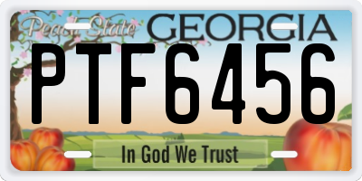 GA license plate PTF6456
