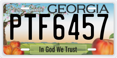 GA license plate PTF6457