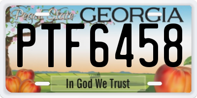 GA license plate PTF6458