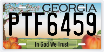 GA license plate PTF6459