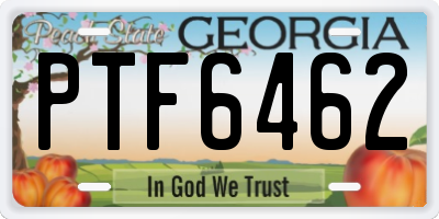 GA license plate PTF6462
