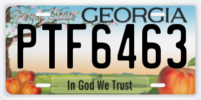 GA license plate PTF6463