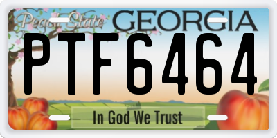 GA license plate PTF6464