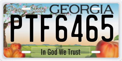GA license plate PTF6465