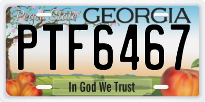 GA license plate PTF6467