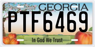 GA license plate PTF6469