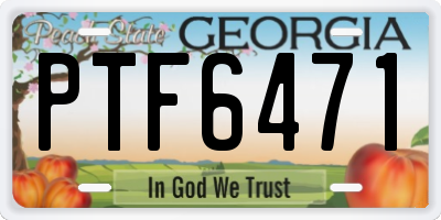 GA license plate PTF6471