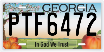 GA license plate PTF6472